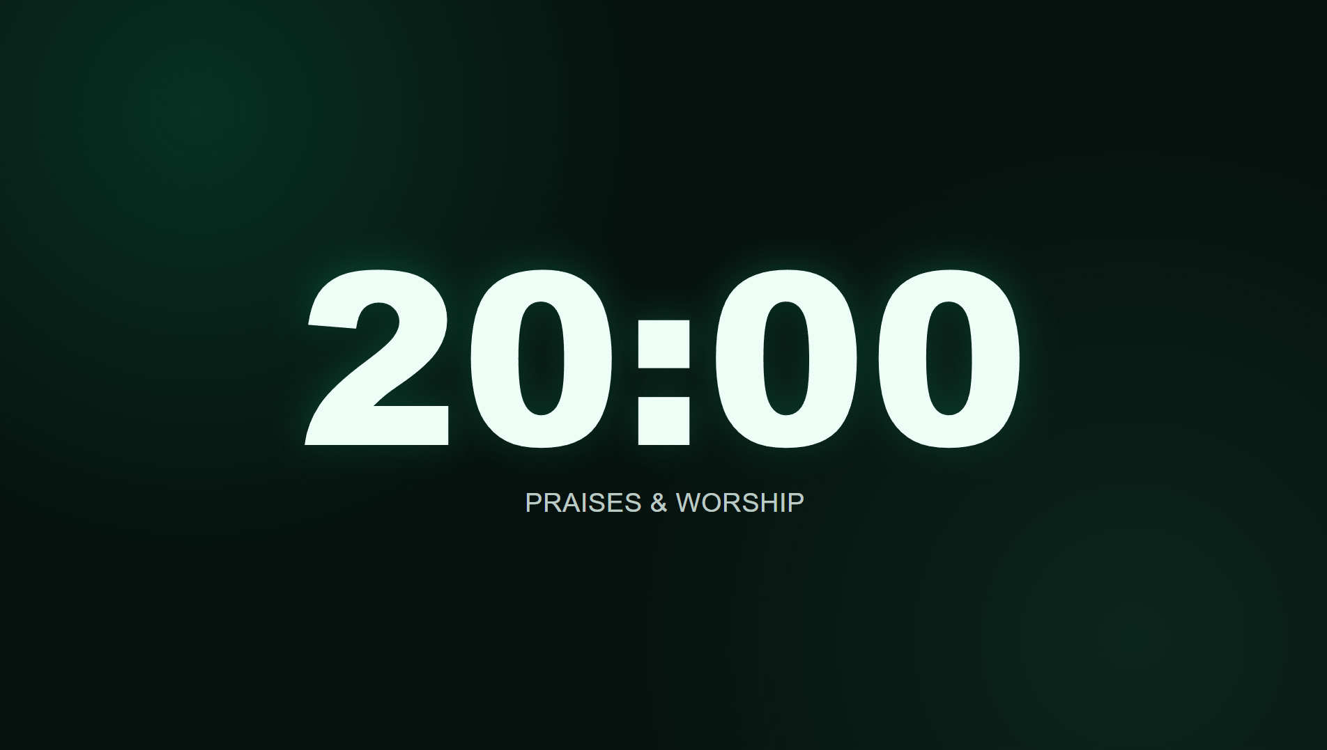 Browser output display showing large countdown timer for projection