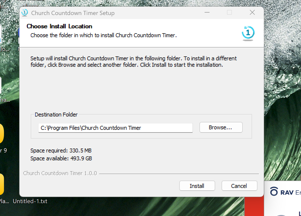 Download and run the timer application