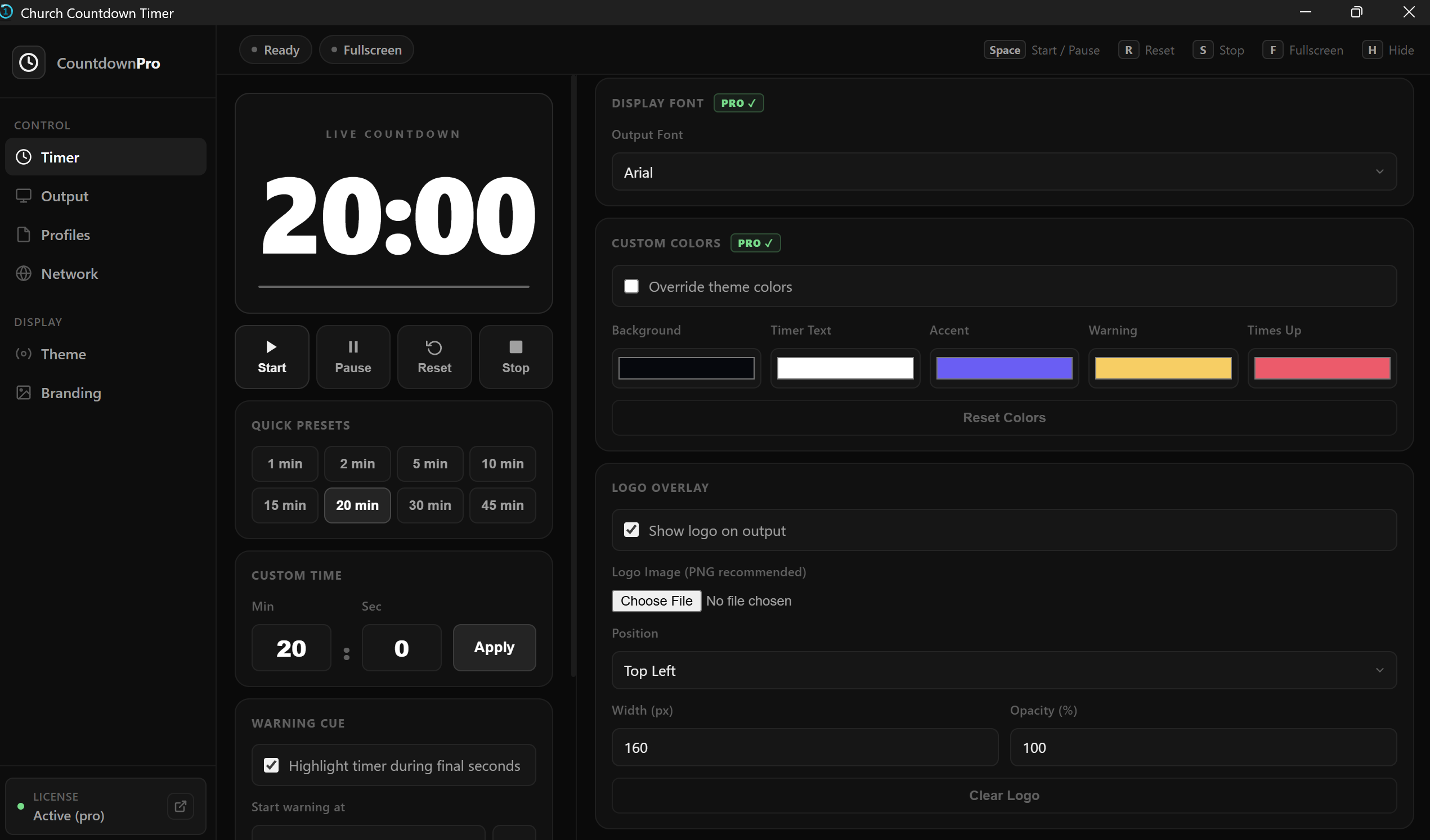 Setting up the countdown timer